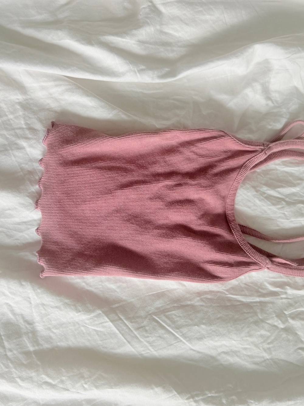 Kids ribbed rose Tank Top